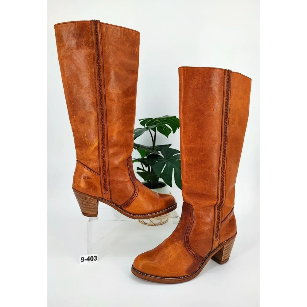 Dexter Women's Brown Leather Tall Boots Size 9M US